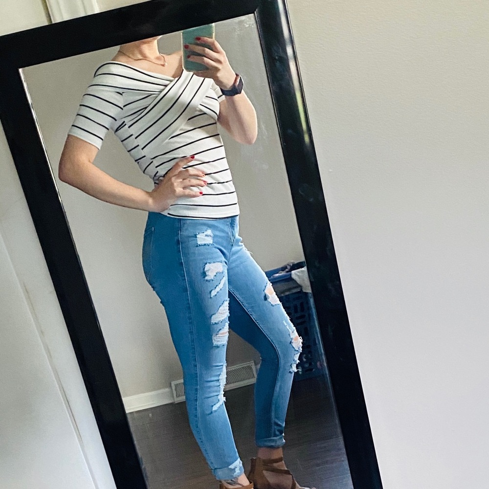 Nicer top, not super casual but not formal